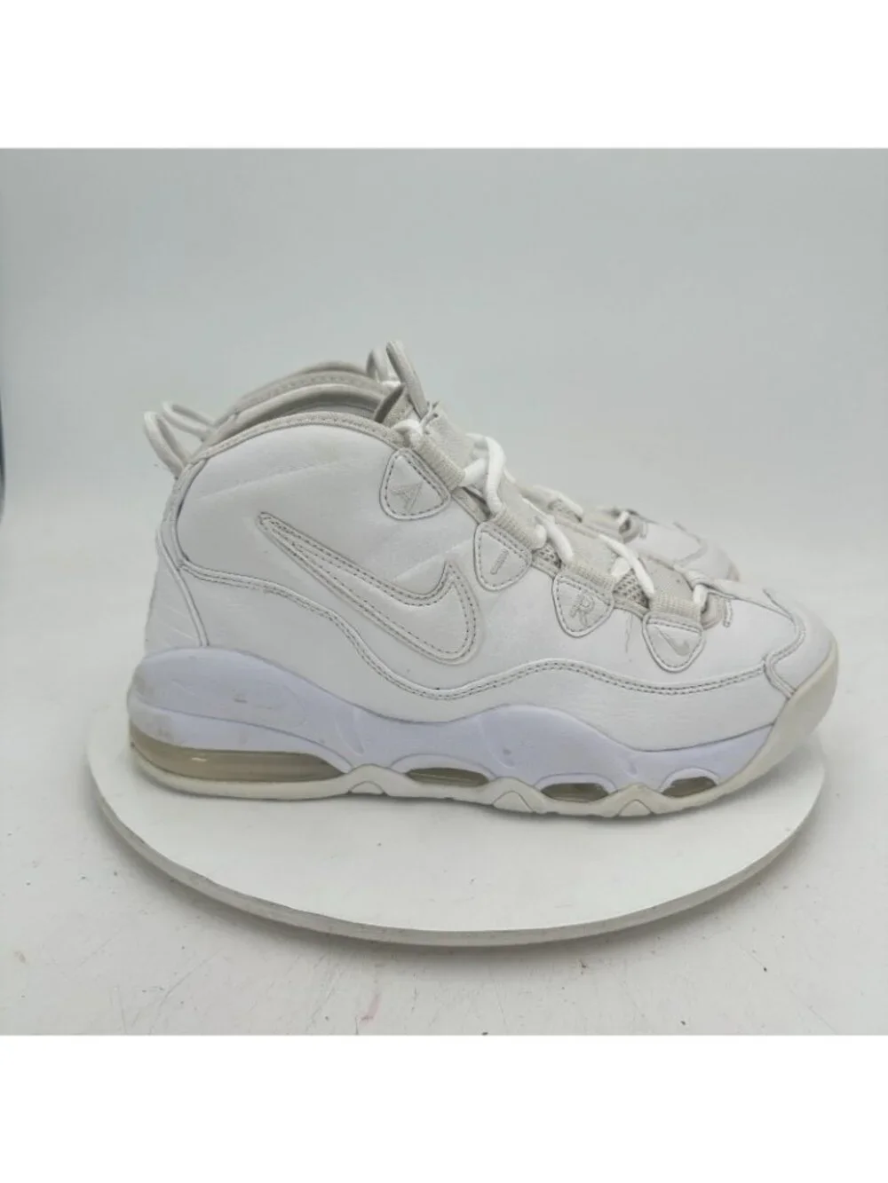 Nike Air Max Uptempo Men Size 8.5 922935-100 Triple White Basketball Shoes